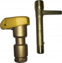 Wassersteckdose 3/4" aus Messing mit Bedienungsschlüssel